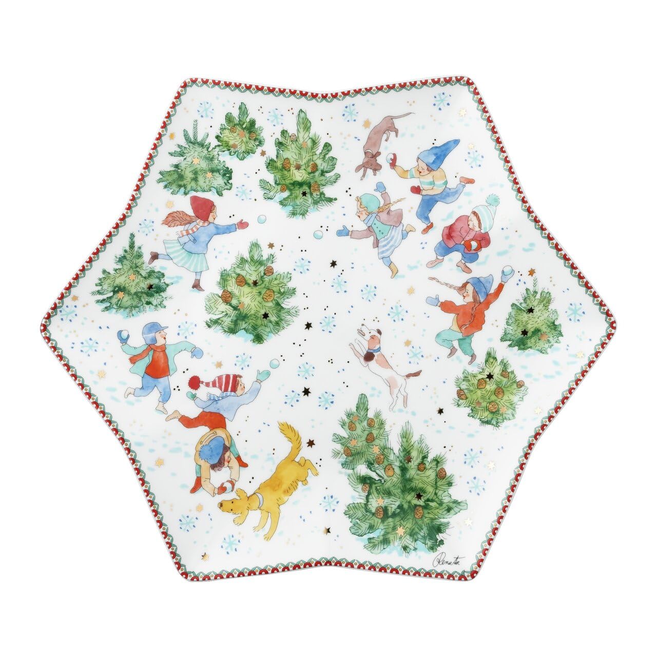 hutschenreuther-sammeledition-sternschale-34-cm-weihnachtsspiele-rot image 4