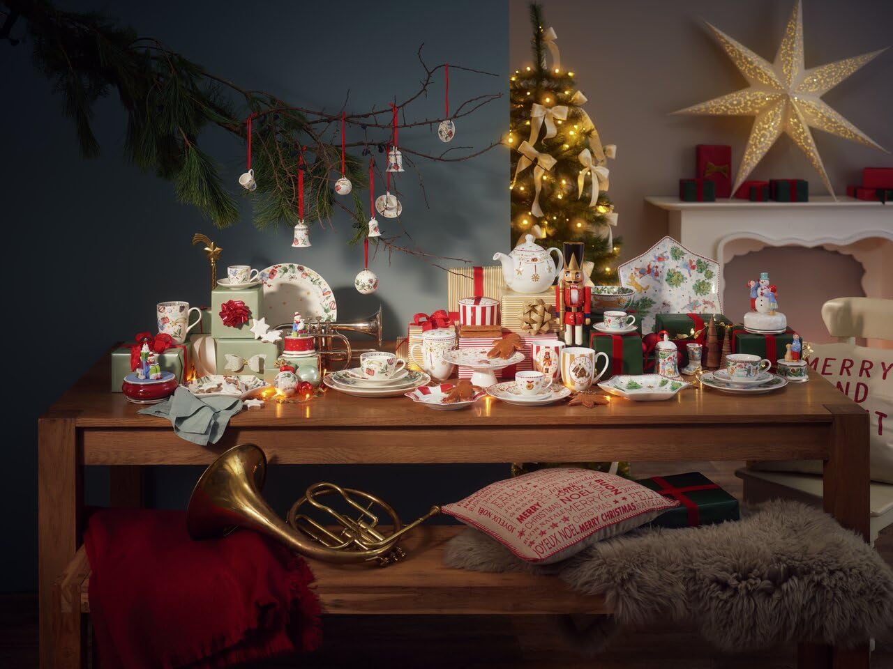 hutschenreuther-sammeledition-sternschale-34-cm-weihnachtsspiele-rot image 2