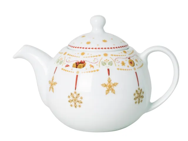 hutschenreuther-christmas-love-teekanne-1-0l-porzellan-rot-beige image 1
