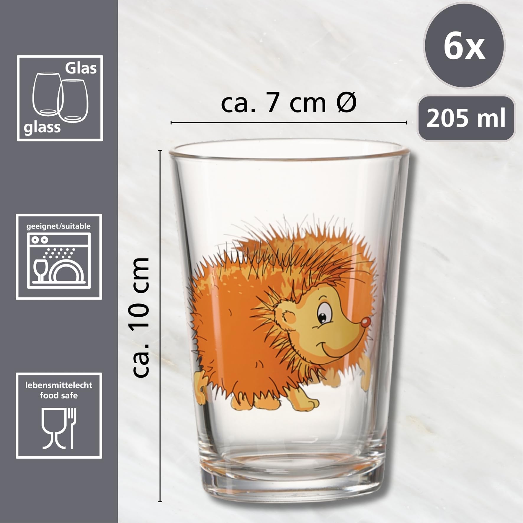 ritzenhoff-breker-waldtiere-kindergl-ser-set-6-tlg-205ml-glas image 2
