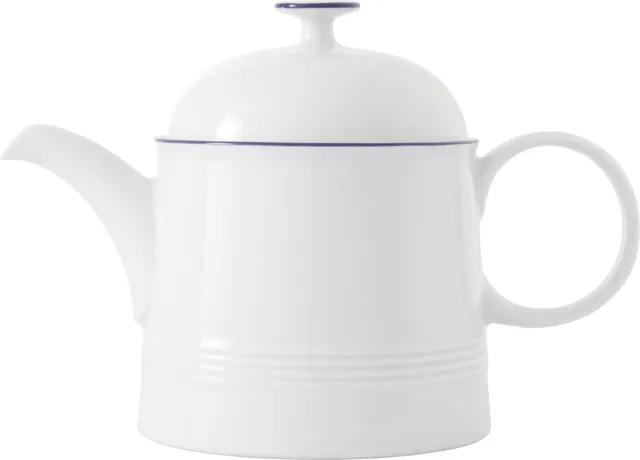 friesland-kleine-brise-teekanne-0-7l-wei-mit-blau-rand image 1
