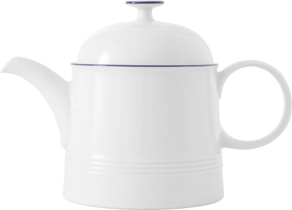 friesland-kleine-brise-teekanne-0-7l-wei-mit-blau-rand image 1