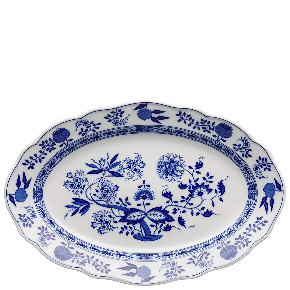 hutschenreuther-blau-zwiebelmuster-platte-35-cm-oval-blau image 1