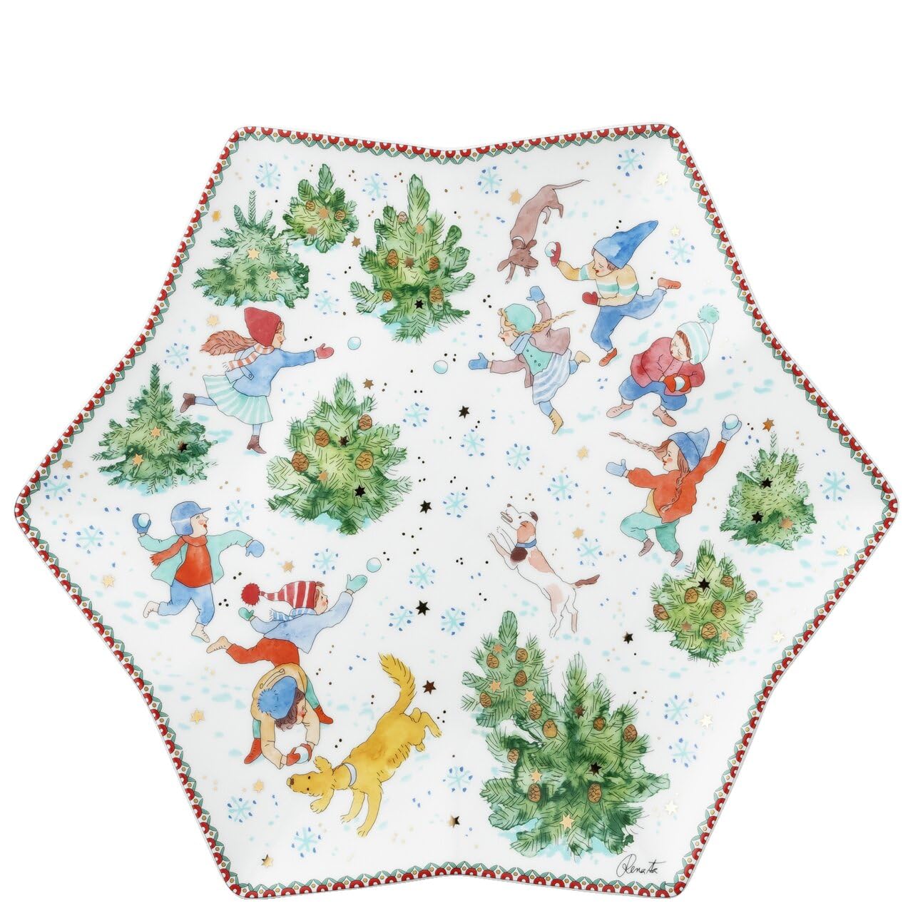 hutschenreuther-sammeledition-sternschale-34-cm-weihnachtsspiele-rot image 5