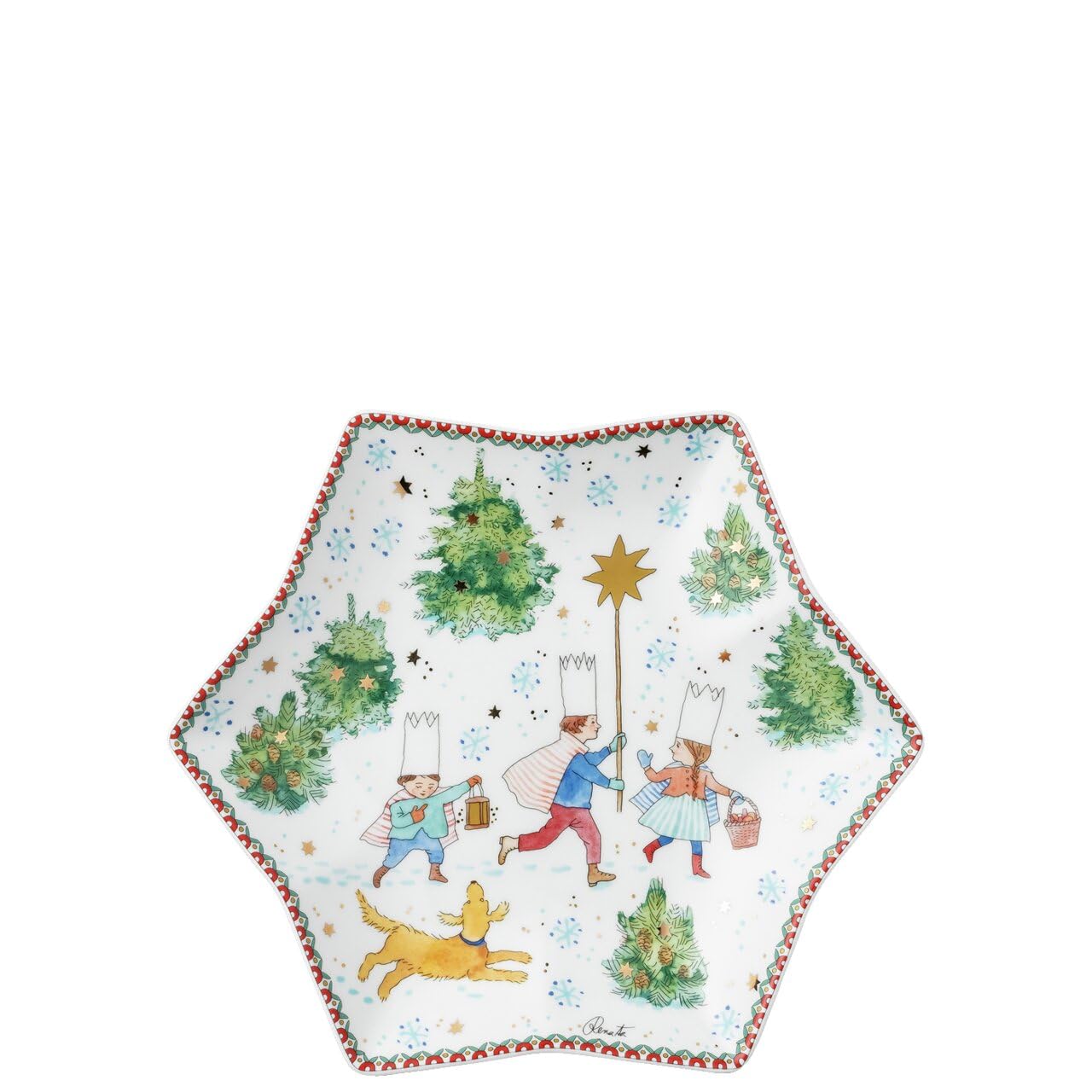 hutschenreuther-weihnachtsspiele-sternschale-24-cm-rot-beige image 3