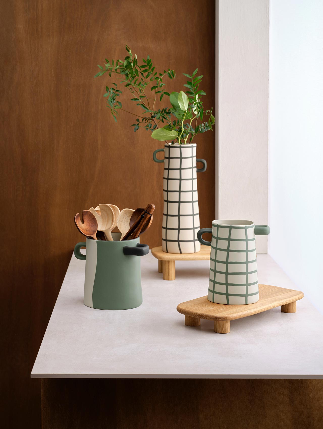 asa-selection-vase-kariert-28-cm-blumenvase-handarbeit image 3