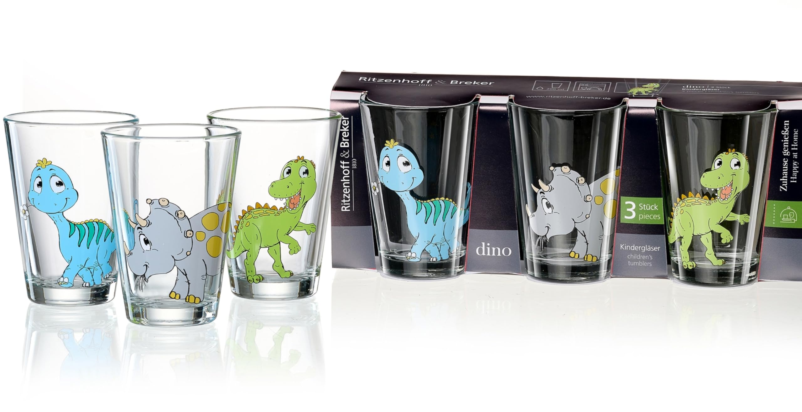 ritzenhoff-breker-dschungeltiere-kinderbecher-dino-6er-200-ml image 3