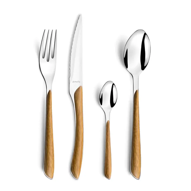 amefa-eclat-nature-besteck-set-24-tlg-braun-holzoptik image 1