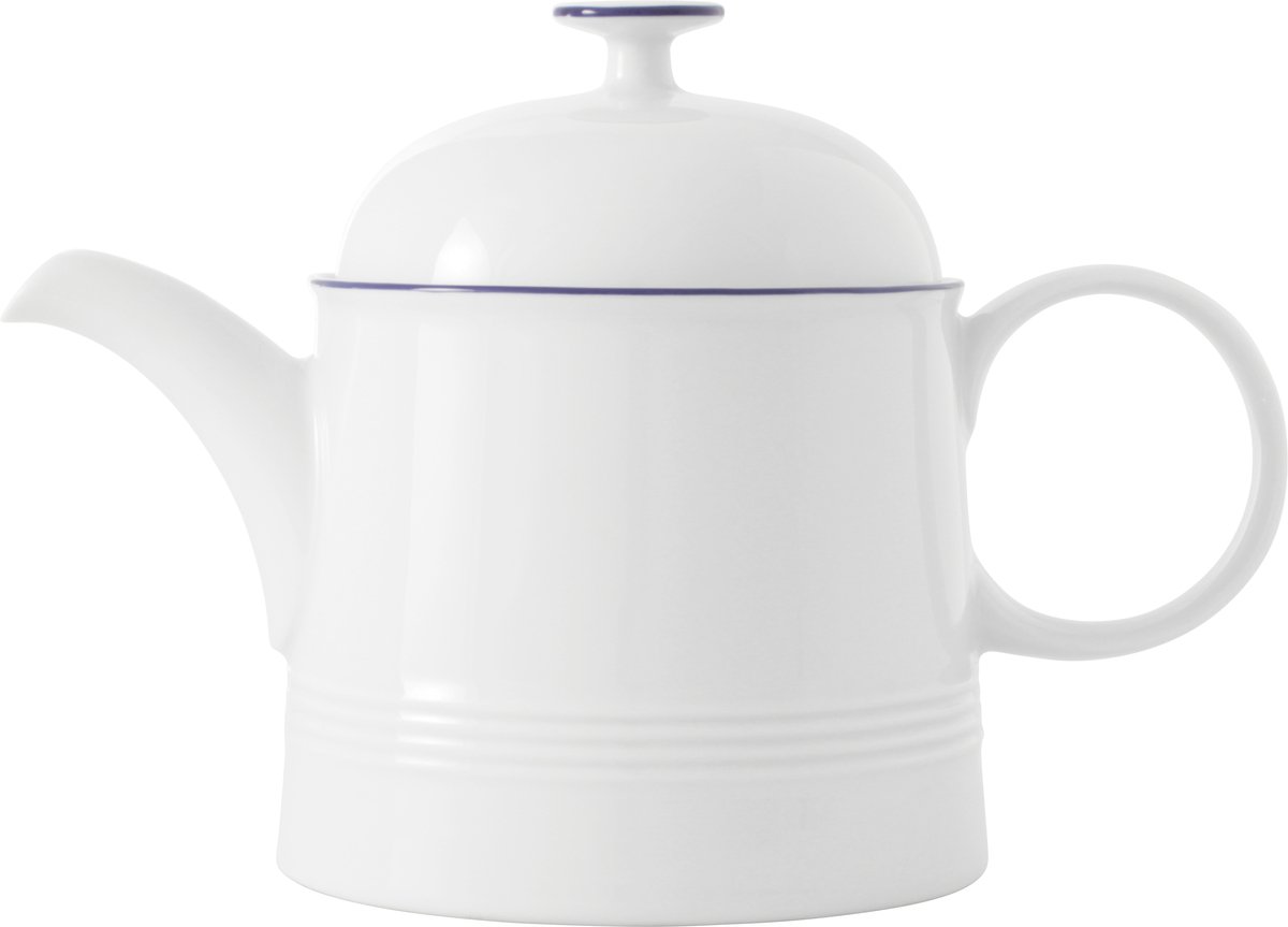friesland-kleine-brise-teekanne-0-7l-wei-mit-blau-rand image 1