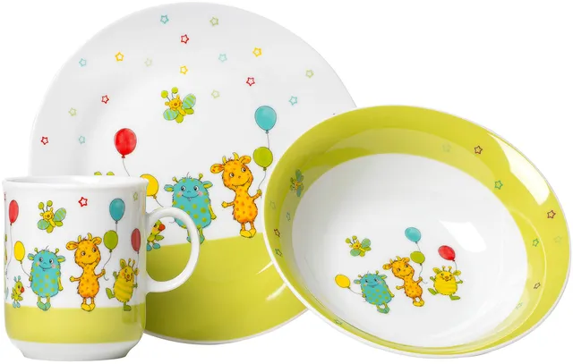 ritzenhoff-breker-kindergeschirr-set-monsterchen-3-teilig-porzellan image 1