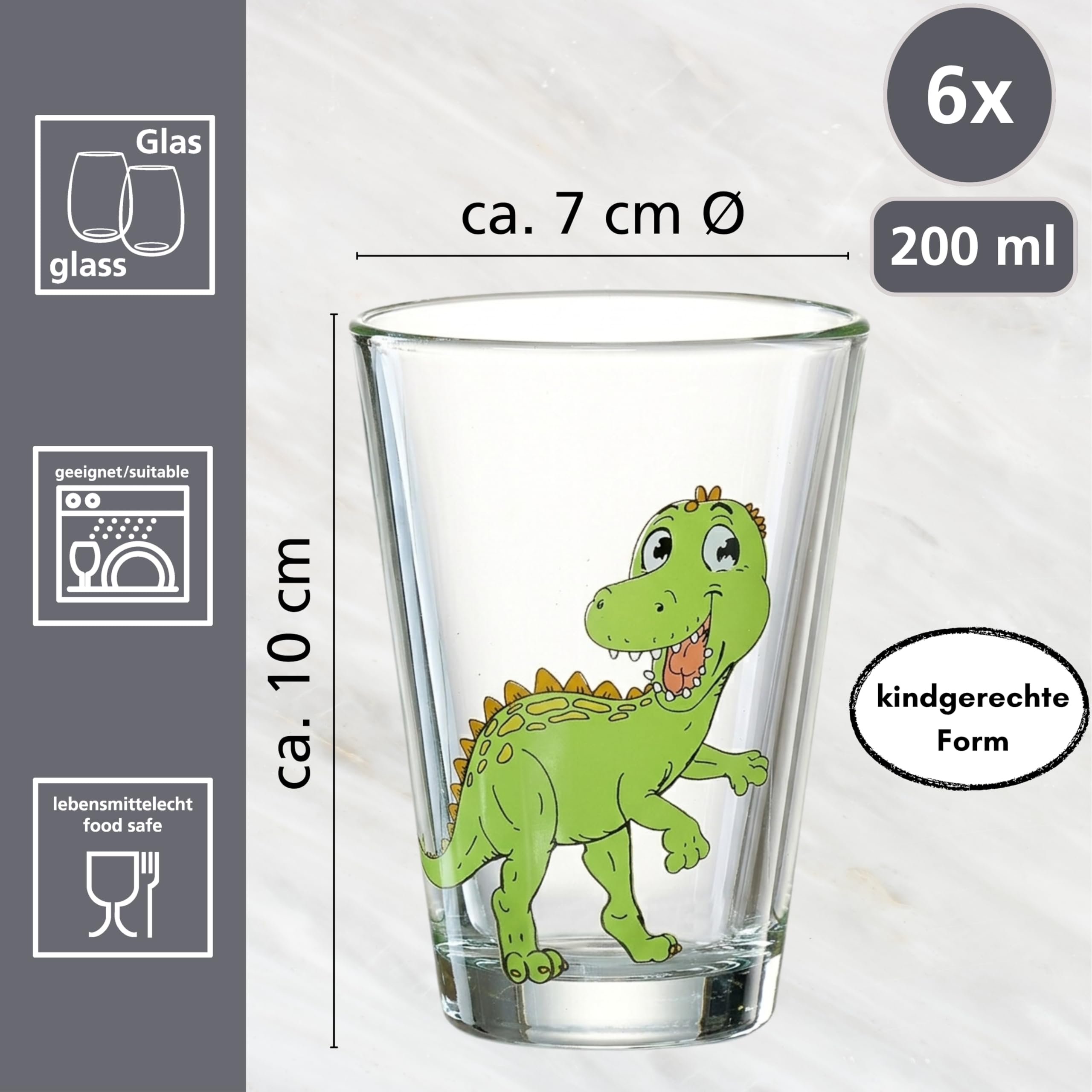ritzenhoff-breker-dschungeltiere-kinderbecher-dino-6er-200-ml image 4