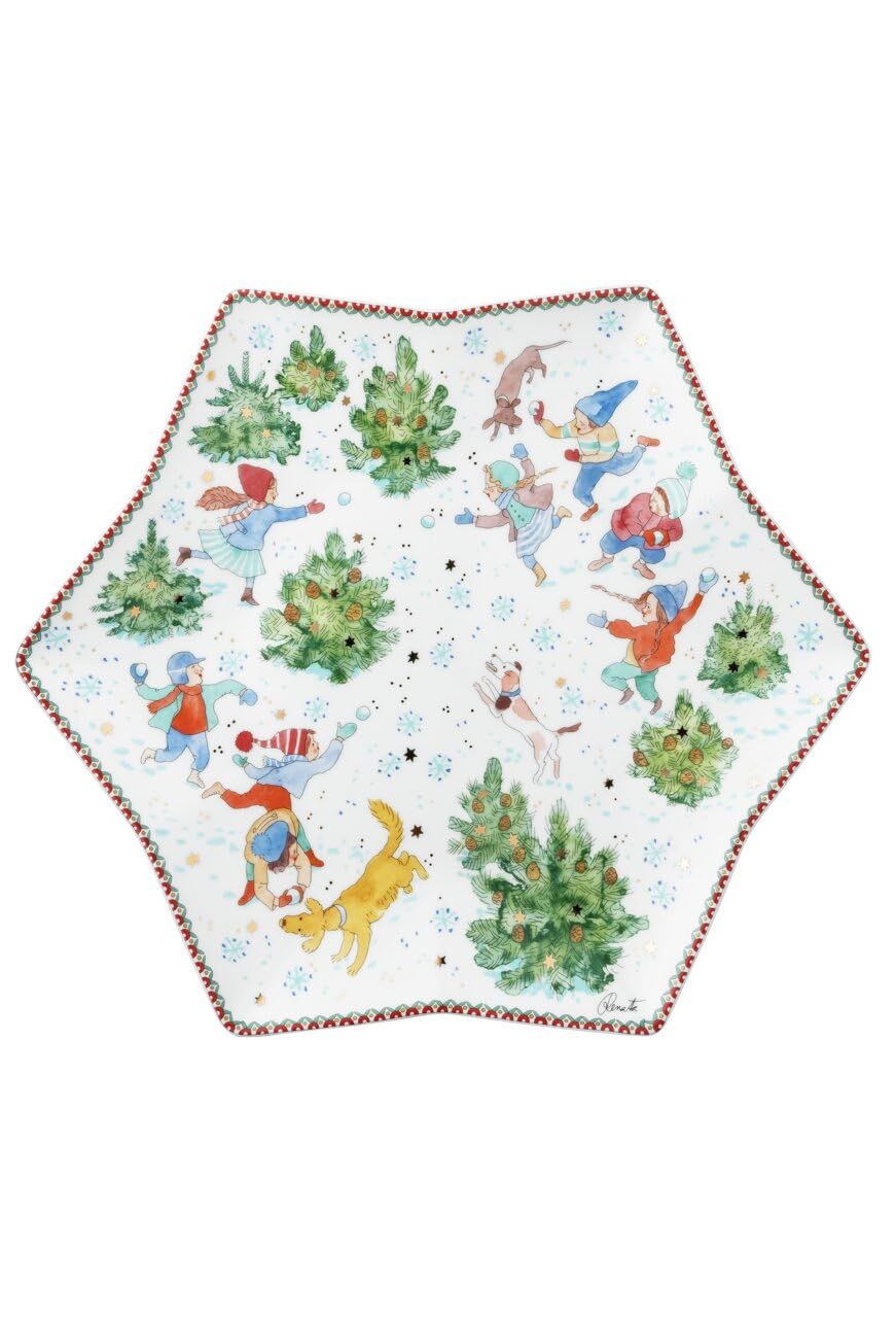 hutschenreuther-sammeledition-sternschale-34-cm-weihnachtsspiele-rot image 1