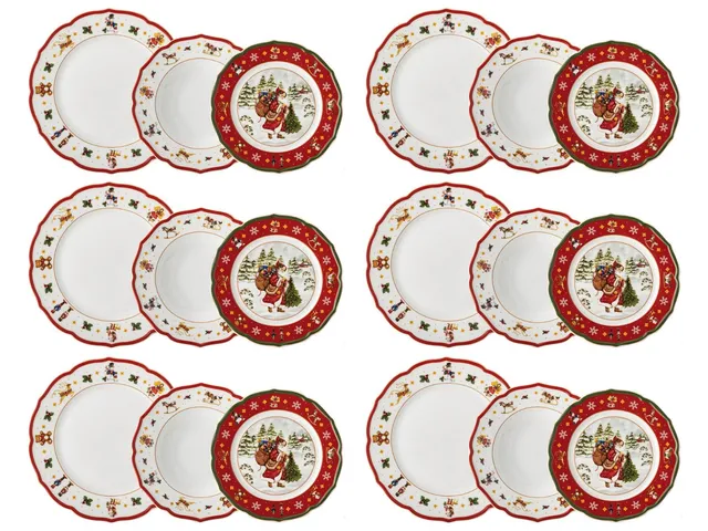 hutschenreuther-happy-wintertime-geschirrset-18-tlg-rot-6-pers image 1