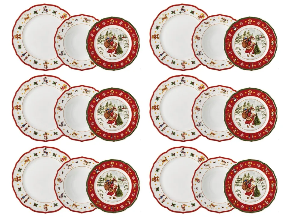 hutschenreuther-happy-wintertime-geschirrset-18-tlg-rot-6-pers image 1