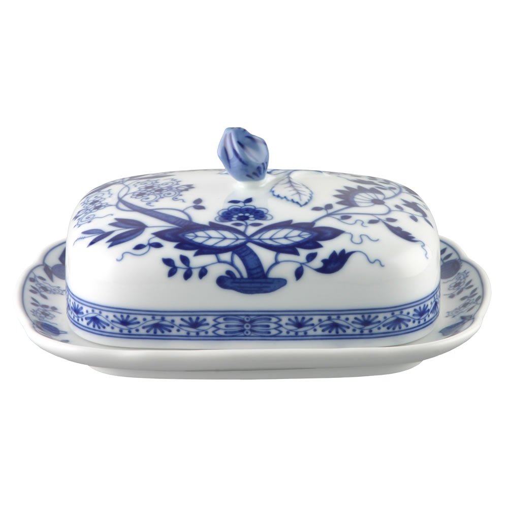 hutschenreuther-blau-zwiebelmuster-butterdose-porzellan-250-g-blau image 1