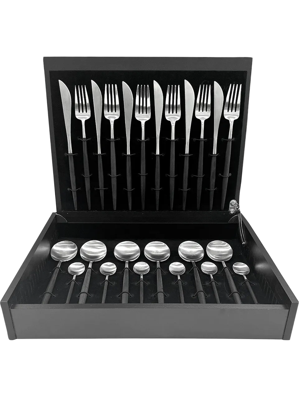 asa-selection-goa-besteckset-24-teilig-schwarzer-griff-matt image 1