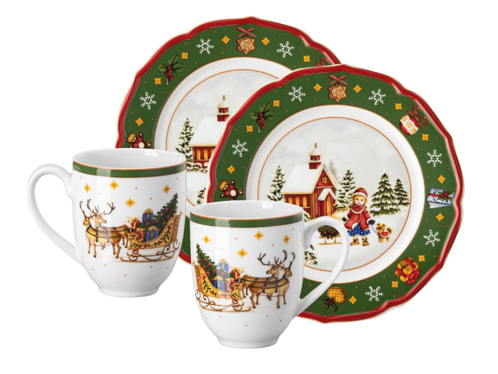 hutschenreuther-happy-wintertime-set-4-tlg-gr-n-tassen-teller image 1