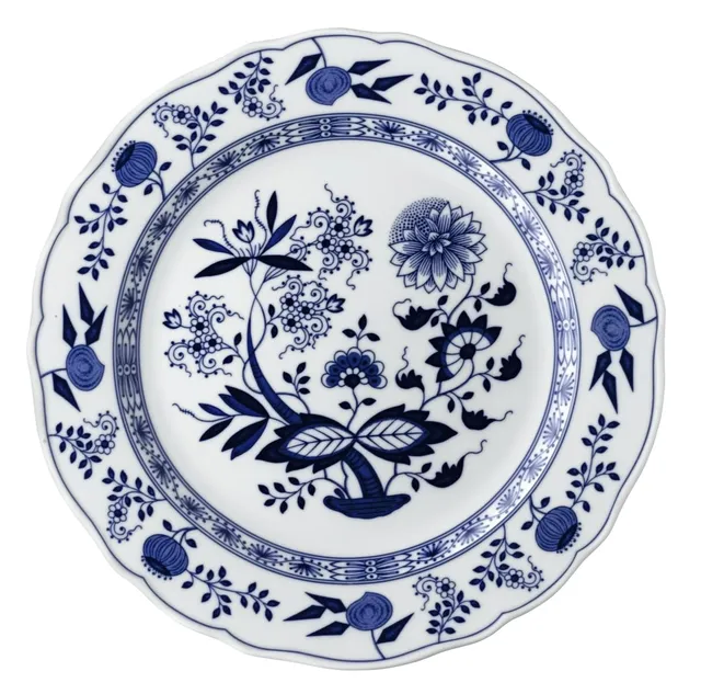 hutschenreuther-blau-zwiebelmuster-platzteller-31-cm-mit-fahne image 1