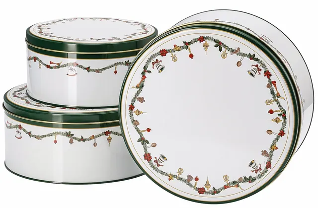 hutschenreuther-nora-christmas-keksdosen-3er-set-blech-gr-n image 1