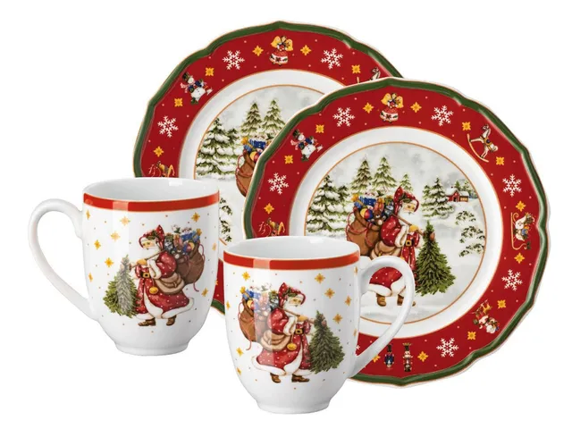 hutschenreuther-happy-wintertime-red-set-4-tlg-porzellan-rot image 1