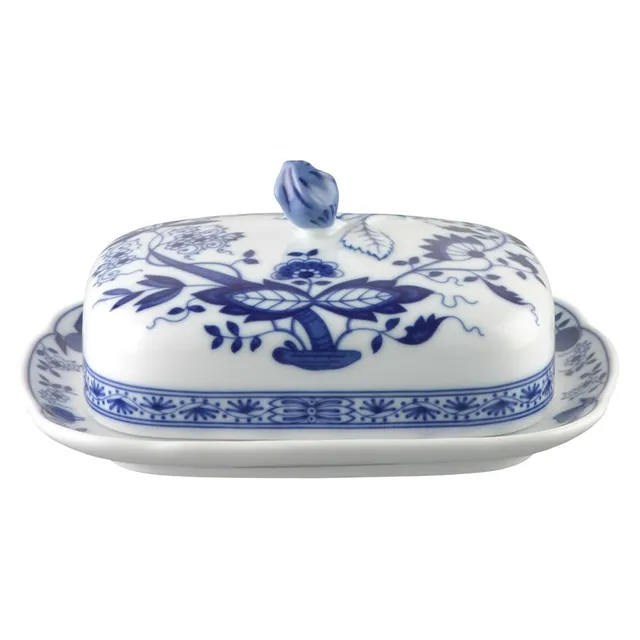 hutschenreuther-blau-zwiebelmuster-butterdose-porzellan-250-g-blau image 1
