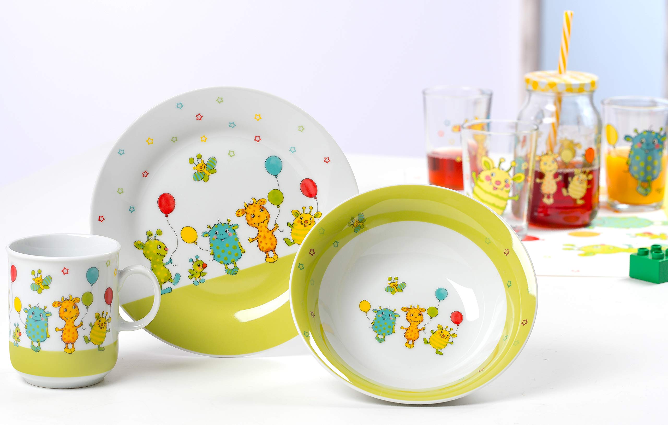 ritzenhoff-breker-kindergeschirr-set-monsterchen-3-teilig-porzellan image 2